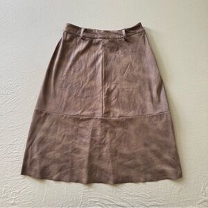 Faux Suede Midi Skirt